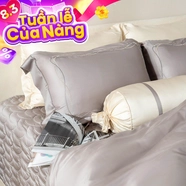 Bộ Chăn ga lụa tencel cao cấp Amando Soulmate 7 chi tiết màu Xám