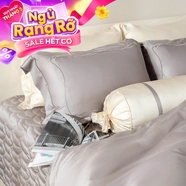 Bộ Chăn ga lụa tencel cao cấp Amando Soulmate 7 chi tiết màu Xám