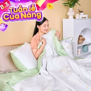 Bộ chăn ga phủ sợi gỗ thiên nhiên Amando Jamila 5 chi tiết LC007