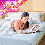 Bộ chăn ga chun sợi gỗ thiên nhiên Amando Jamila 5 chi tiết LC011