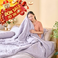 Bộ chăn ga chun sợi gỗ thiên nhiên Amando Jamila 5 chi tiết LC012