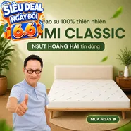 Nệm cao su thiên nhiên Gummi Classic thế hệ mới dày 5/10/15cm