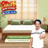 (Quà 8 món) Nệm cao su thiên nhiên Gummi Classic thế hệ mới dày 5/10/15cm