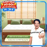 (Quà 8 món) Nệm cao su thiên nhiên Gummi Classic thế hệ mới dày 5/10/15cm