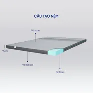 (Hàng xả tồn) Nệm foam Goodnight Osaka