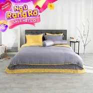 Bộ chăn ga phủ Amando Confident 7 chi tiết màu ghi xám