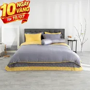 Bộ chăn ga phủ Amando Confident 7 chi tiết màu ghi xám