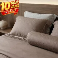 Bộ chăn ga Lụa tencel cao cấp Amando Lagom 5 chi tiết Màu Nâu