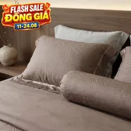 Bộ chăn ga Lụa tencel cao cấp Amando Lagom 5 chi tiết Màu Nâu