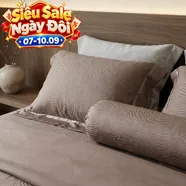 Bộ chăn ga Lụa tencel cao cấp Amando Lagom 5 chi tiết Màu Nâu