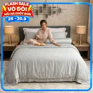 Bộ chăn ga Lụa tencel cao cấp Amando Lagom 5 chi tiết Màu Xám