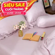 Bộ chăn ga Lụa tencel cao cấp Amando Lagom 5 chi tiết Màu Tím