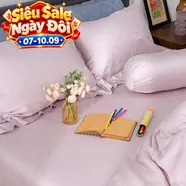 Bộ chăn ga Lụa tencel cao cấp Amando Lagom 5 chi tiết Màu Tím