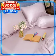 Bộ chăn ga Lụa tencel cao cấp Amando Lagom 5 chi tiết Màu Tím