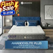 Nệm lò xo túi độc lập Amando Elite Plus ngủ mát, êm sâu dày 25cm
