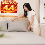 Bộ ga chun polyester gấm Amando Ellie đơn sắc 4 chi tiết Màu Xám