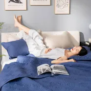 Bộ chăn chần, vỏ gối Microfiber mềm mại, kháng khuẩn Amando Luna 3 chi tiết