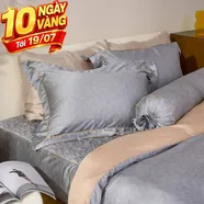 Bộ chăn ga chun chần Lụa Tencel cao cấp Amando Élan 5 chi tiết TC003