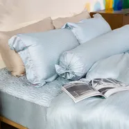 Bộ chăn ga chun chần Lụa Tencel cao cấp Amando Élan 5 chi tiết TC004