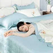 Bộ chăn ga phủ sợi gỗ thiên nhiên Amando Jamila 5 chi tiết LC002