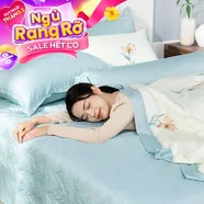 Bộ chăn ga phủ sợi gỗ thiên nhiên Amando Jamila 5 chi tiết LC002