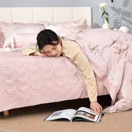 Bộ chăn ga phủ sợi gỗ thiên nhiên Amando Jamila 5 chi tiết LC003