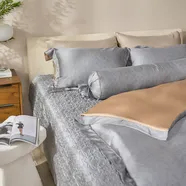 Bộ chăn ga phủ chần Lụa Tencel cao cấp Amando Élan 5 chi tiết TC003