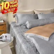 Bộ chăn ga phủ chần Lụa Tencel cao cấp Amando Élan 5 chi tiết TC003