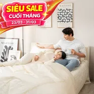 Bộ chăn ga lụa tencel cao cấp Amando Soulmate 7 chi tiết màu kem