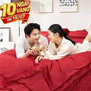 Bộ Chăn ga cưới lụa tencel cao cấp Amando Soulmate 7 chi tiết màu Đỏ