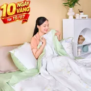 Bộ chăn ga phủ sợi gỗ thiên nhiên Amando Jamila 5 chi tiết LC007