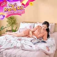 Bộ chăn ga phủ sợi gỗ thiên nhiên Amando Jamila 5 chi tiết LC008