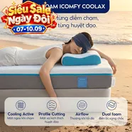 [BST Ngủ Mát] Nệm foam iComfy Coolax đa tầng thoáng mát, massage thư giãn dày 15cm