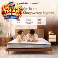 Nệm lò xo Goodnight SleepWave Hybrid (Sleep Wave 4.0) giảm tiếng ồn dày 20cm