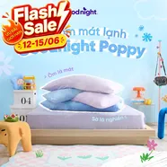 Gối ôm êm ái hiện đại Goodnight Poppy chuẩn công thái học, phù hợp với cơ thể người Việt (BST Ngủ Mát)
