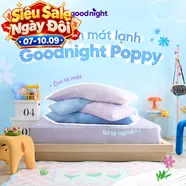 (BST Ngủ Mát) Ruột gối ôm êm ái hiện đại Goodnight Poppy chuẩn công thái học, phù hợp với cơ thể người Việt