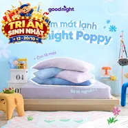 (BST Ngủ Mát) Ruột gối ôm êm ái hiện đại Goodnight Poppy chuẩn công thái học, phù hợp với cơ thể người Việt