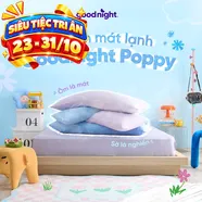 (BST Ngủ Mát) Ruột gối ôm êm ái hiện đại Goodnight Poppy chuẩn công thái học, phù hợp với cơ thể người Việt