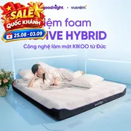 (Phiên bản 2026 - Gấp 3 Kikoo) Nệm foam Mát Lạnh Goodnight Active Hybrid