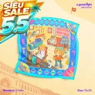 Khăn Goodnight Bandana lụa latin phiên bản linh vật