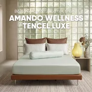 Bộ ga chun Amando Wellness Tencel Luxe Họa Tiết 4CT - Tencel 60S tinh tế