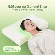 Gối cao su Gummi Ema giảm đau mỏi cổ vai gáy, thiết kế 2 đầu thích hợp cho cả nam và nữ, kích thước 40*60