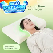Gối cao su Gummi Ema giảm đau mỏi cổ vai gáy, thiết kế 2 đầu thích hợp cho cả nam và nữ, kích thước 40*60