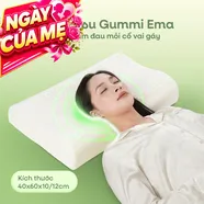 Gối cao su Gummi Ema giảm đau mỏi cổ vai gáy, thiết kế 2 đầu thích hợp cho cả nam và nữ, kích thước 40*60