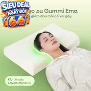 Gối cao su Gummi Ema giảm đau mỏi cổ vai gáy, thiết kế 2 đầu thích hợp cho cả nam và nữ, kích thước 40*60