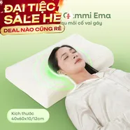 Gối cao su Gummi Ema giảm đau mỏi cổ vai gáy, thiết kế 2 đầu thích hợp cho cả nam và nữ, kích thước 40*60