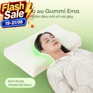 Gối cao su Gummi Ema giảm đau mỏi cổ vai gáy, thiết kế 2 đầu thích hợp cho cả nam và nữ, kích thước 40*60