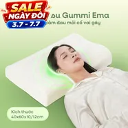Gối cao su Gummi Ema giảm đau mỏi cổ vai gáy, thiết kế 2 đầu thích hợp cho cả nam và nữ, kích thước 40*60