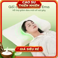 Gối cao su Gummi Ema giảm đau mỏi cổ vai gáy, thiết kế 2 đầu thích hợp cho cả nam và nữ, kích thước 40*60