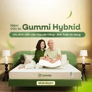 Nệm cao su Gummi Hybrid - công nghệ đa tầng, gấp 2 kháng khuẩn, siêu thoáng mát